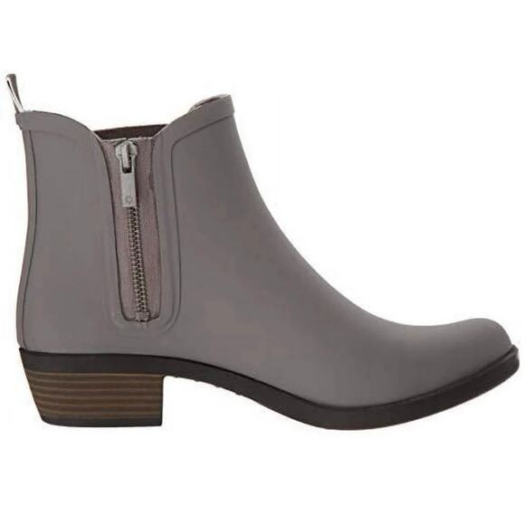 Lucky Brand 'Basel' Women's 8 Rain Boot Gray Ankle Bootie Rubber Outdoor Garden - Picture 1 of 10